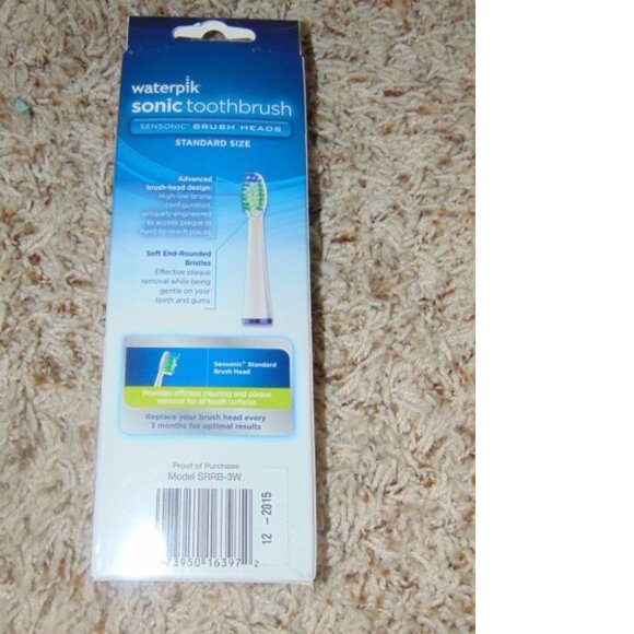 Waterpik Sensonic Complete Care Standard 3 Toothbrush Heads Replacement SRRB-3W - Picture 3 of 3